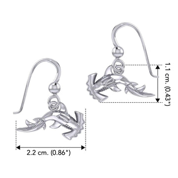 Hammerhead Shark Silver Earrings by Peter Stone TER2188 - Jewelry